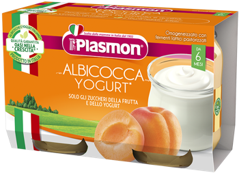 Пюре PLASMON абрикос с йогуртом (6 мес), 2x120 г 