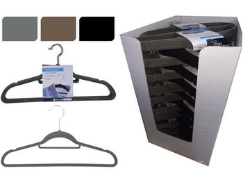 Set 10 umerașe din plastic pentru costume Storage, negru/gri 