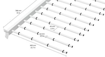 купить Вешалка для брюк 13 труб 800x400 мм, белая в Кишинёве 