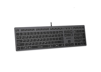 Keyboard A4Tech FX60, Low-Profile, Scissor Switch Keys, Chocolate Keycaps, Backlit, Grey, USB 