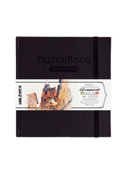 Скетчбук Малевичъ для акварели Veroneze, черный, 200 гм, 14,5х14,5 см, 40л 