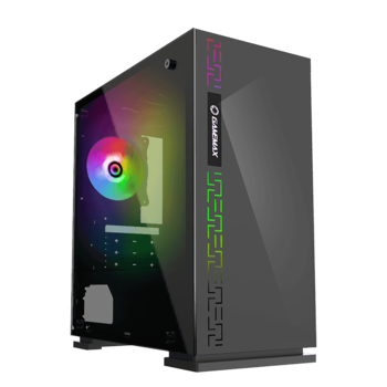 купить Case mATX GAMEMAX Dark Ranger, w/o PSU, 1x120mm Rainbow fan, USB3.1, Tempered Glass, Black в Кишинёве 