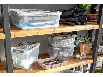 Organizator cu capac cu cleme Bytplast Grand box 6.65l, 29X19X18cm 