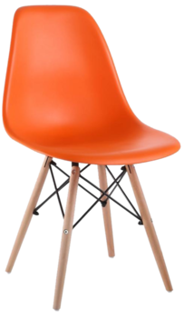 купить Деревянный стул с металлическими ножками, 500x460x450x820 мм, оранжевый в Кишинёве 