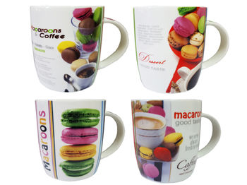 Cana 350ml, cu ornament "French macaroons", din ceramica 