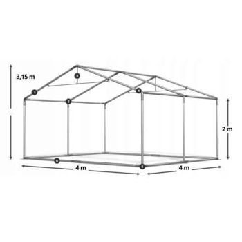 Sera de gradina de tip PRO PLUS 8x4x3.15 m, suprafata 32 mp, pelicula armata, 2 usi, verde 