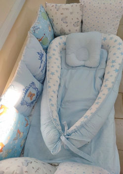 Комплект постельного белья в кроватку Pampy Blue + Babynest 