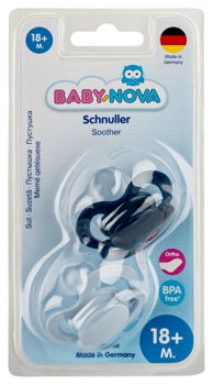 ”Baby-Nova” Suzetă ortodontică, cu inel, 18 luni+, Silicon, fără BPA, 2 buc. (20017) 