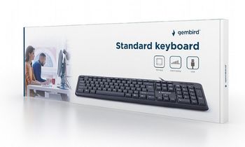 Keyboard Gembird KB-U-103-RU, Standard, Full size, Silent, Black, USB 