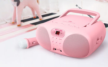MUSE MD-203KP, KIDS Karaoke, Tuner FM, CD, Pink 