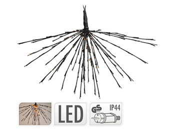 Figurina 160LED "Inflorescenta" extra alb-cald D75cm, sarma neagra 