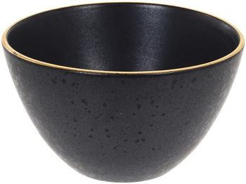 Salatiera din ceramica 14cm Golden Rim neagra 