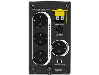 UPS APC Back-UPS BX700U-GR, AVR, 700VA/390Watts, Input: 140-300V, 50/60 Hz +/- 3 Hz (auto sensing), Line Interactive, Schuko Sockets