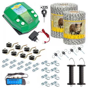 Pachet gard electric complet 1500 m, 4,5 Joule, 230 V, pentru animale sălbatice 