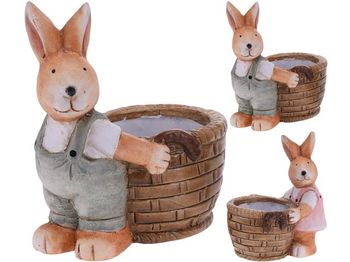 Сувенир пасхальный "Кролик с корзиной" 15cm, 2 дизайна, кера 
