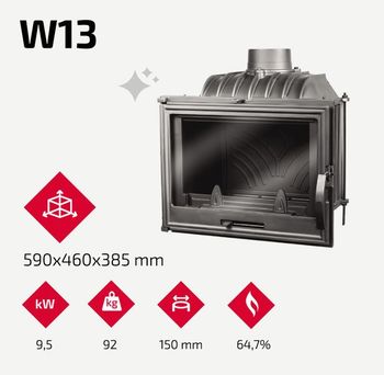 Каминная топка KAWMET W13 9,5 kW 