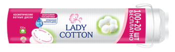 купить Ватные диски Lady Cotton,  100+20 шт. в Кишинёве 