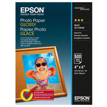 Paper Photo Epson 10x15, 200gr, 500 sheets - Glossy 