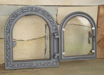 Дверца чугунная со стеклом правая DPK9 