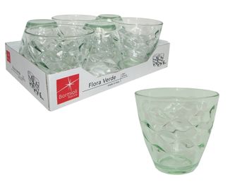 Набор стаканов для воды Flora Acqua 6шт, 260ml, зеленые 