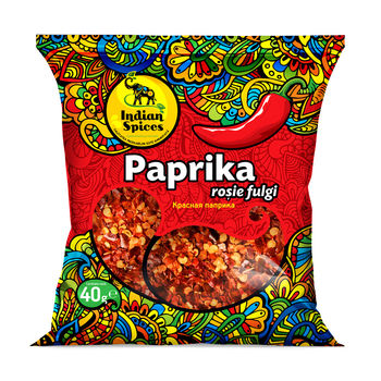 Paprika roșie fulgi Indian Spices, 40g 