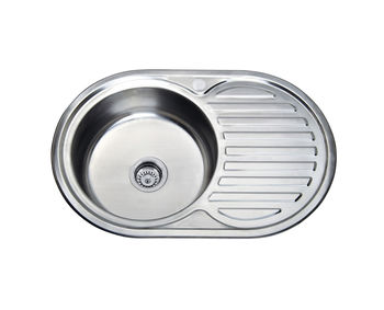 cumpără Chiuveta de bucatarie inox 0,6 mm (decor) 77/50 cm stanga 7750 L în Chișinău 