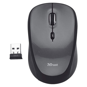 Mouse Trust Yvi Dual Mode Wireless Mouse, Bluetooth/2.4GHz wireless mouse: use your preferred connection method or use both to switch between devices, Black, TR-24208