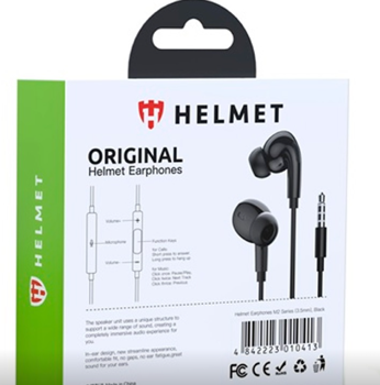 Helmet Earphones M2 Series (3.5mm), Black 