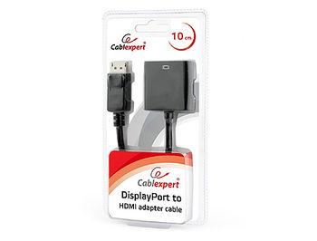 Gembird AB-DPM-HDMIF-002, DisplayPort male to HDMI femaile adapter cable, blister, Black
