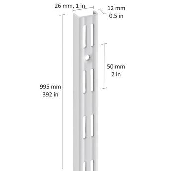 cumpără Profil perete perforație dublă 995 mm, alb în Chișinău 