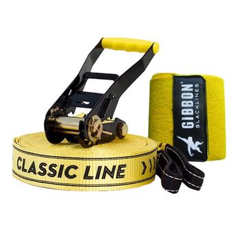 cumpără Slackline Gibbon Classic Line X13 - Tree Pro Set 15m 5cm, yellow, 13842 (GBSLX1315TPSCL) în Chișinău 