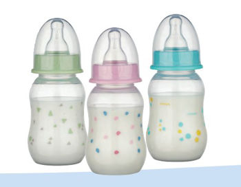 "Baby-Nova" Силиконовая бутылочка со стандартным горлышком, 130 мл, низкий поток, без BPA, 1 шт./картонная коробка (45010) 