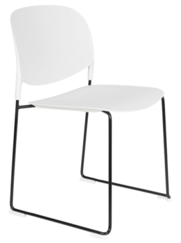купить Офисный стул, черный, белый, 430x530x800 мм в Кишинёве 
