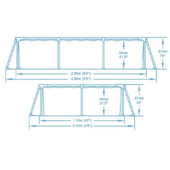 Бассейн Steel Pro 259x170x61см, 2300Л, метал каркас 