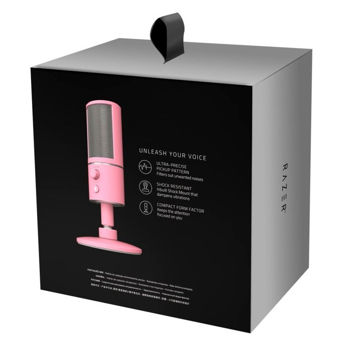 Microphones Razer Seiren X, Ultra-Precise Pickup Pattern, Shock Resistant, USB, Pink 