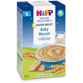 Terci organic Hipp cu biscuiți și lapte "Noapte bună" (6+ luni), 250gr. 