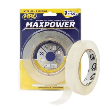 HPX MAXPOWER Banda dublu adeziva cu suport acrilic transparenta 1 mm 