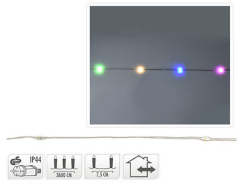 Огни новогодние "Нить" 480microLED разноцвет, 36m прозр кабель 