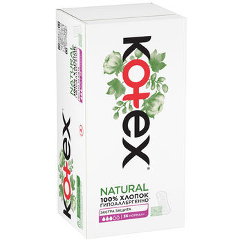 Ежедневные прокладки Kotex Natural Normal+, 36 шт. 