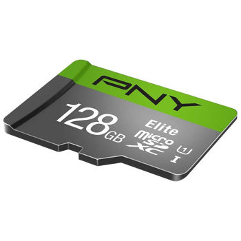 Карта памяти 128GB PNY Elite MicroSDXC UHS-I Class 10 + Adapter MicroSD-SD, Transfer 100MB/s, P-SDU128V11100EL-GE