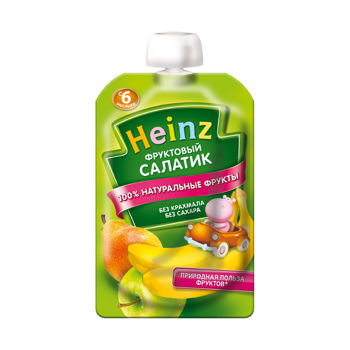 Heinz пюре фруктовый салатик, 6 мес, 100 гр 