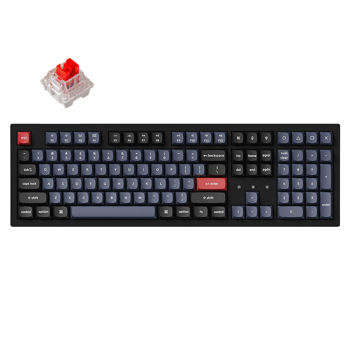 Клавиатура Keychron K10 Pro QMK/VIA Wireless Custom Mechanical Keyboard (K10P-H1) Black, Full Size layout, RGB Backlight, Keychron K pro Mechanical Red Switch, Hot-Swap, Bluetooth, USB Type-C, gamer (tastatura/клавиатура)