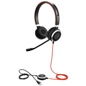 Наушники Jabra Evolve 40 UC Headset Duo (6399-829-209), 1 x USB Type-A, 1 x 3.5 mm audio, Microphone noise-canceling, Digital Signal Processing (DSP), Remote call control