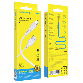 Cablu Borofone BX51 Triumph Type-C (1m) [White] 