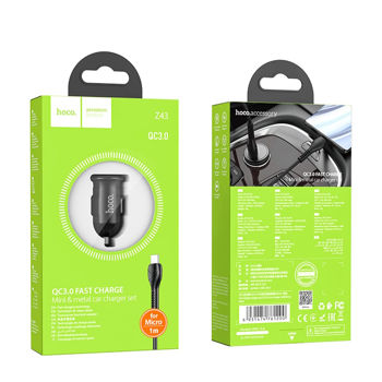 Hoco Z43 Mighty single port QC3.0 car charger set(Micro) 