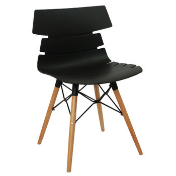 купить Черный пластиковый стул с деревянными ножками и металлической опорой в Кишинёве 