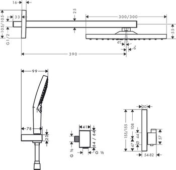 Raindance E300 Sistem de dus cu montare ascunsa si termostat ShowerSelect 