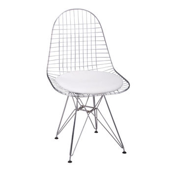 купить Металлический стул с текстильным сиденьем, 510x470x520.5 мм, белый в Кишинёве 
