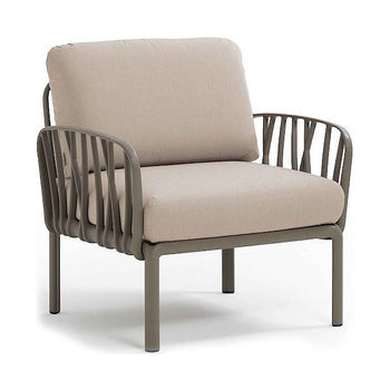 Кресло с подушками для сада и терас Nardi KOMODO POLTRONA TORTORA-canvas Sunbrella 40371.10.141