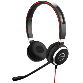 Casti Jabra Evolve 40 UC Headset Duo (6399-829-209), 1 x USB Type-A, 1 x 3.5 mm audio, Microphone noise-canceling, Digital Signal Processing (DSP), Remote call control